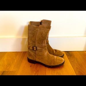 Brown leather mid-calf J. Crew boots size 9